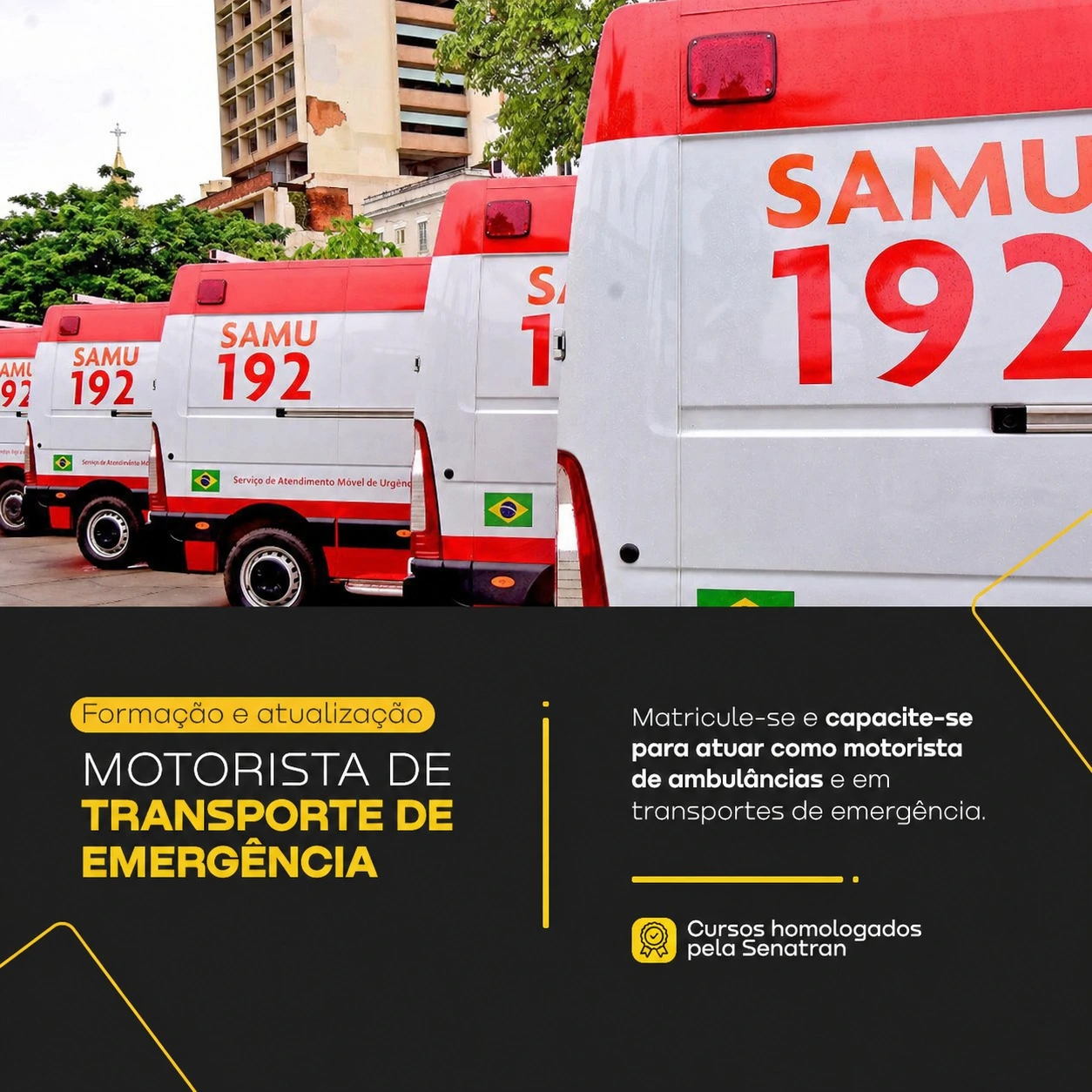 Capa quadrada do curso: Motorista de transporte de emergência