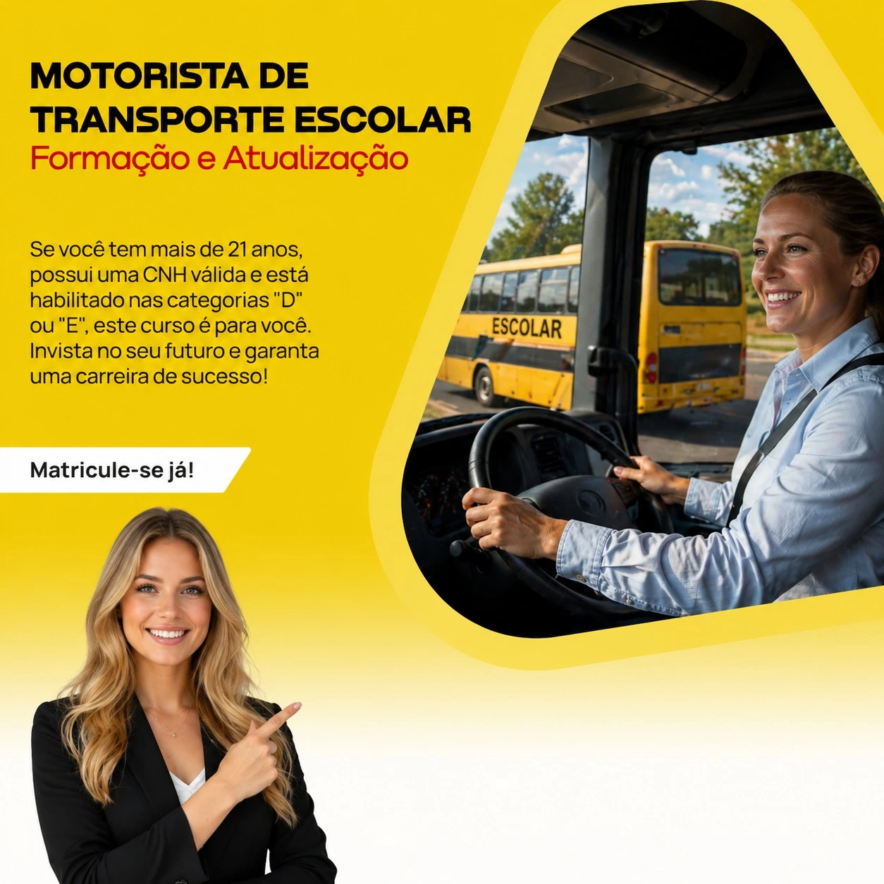 Capa quadrada do curso: Motorista de transporte escolar