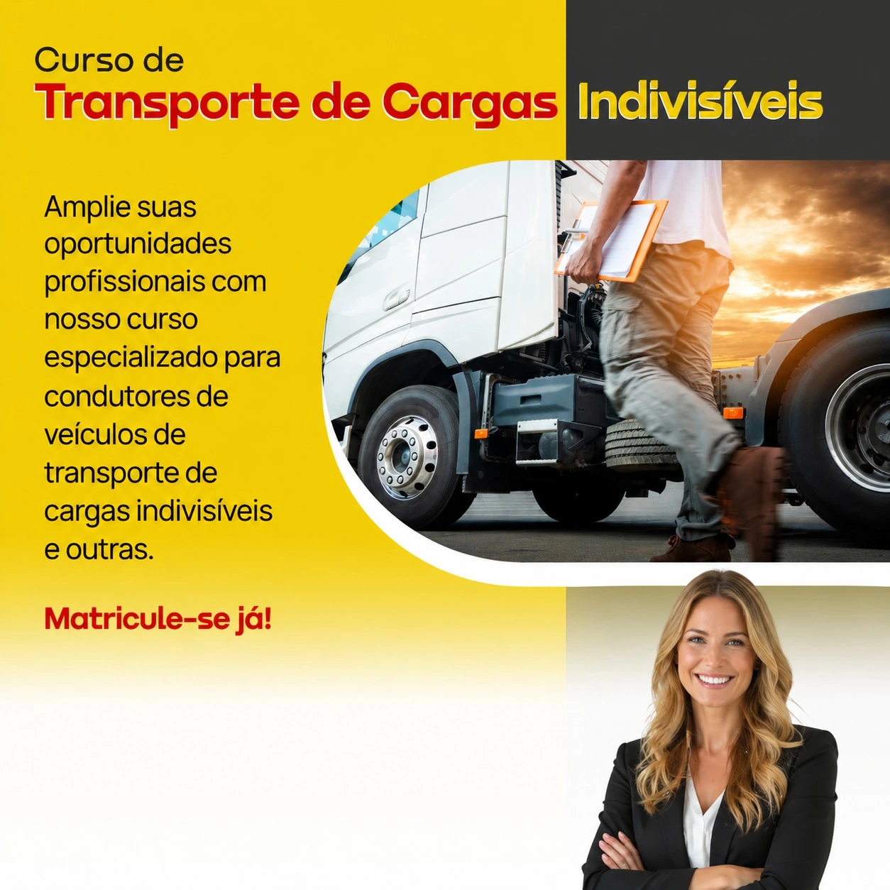Capa quadrada do curso: Transporte de cargas indivisíveis